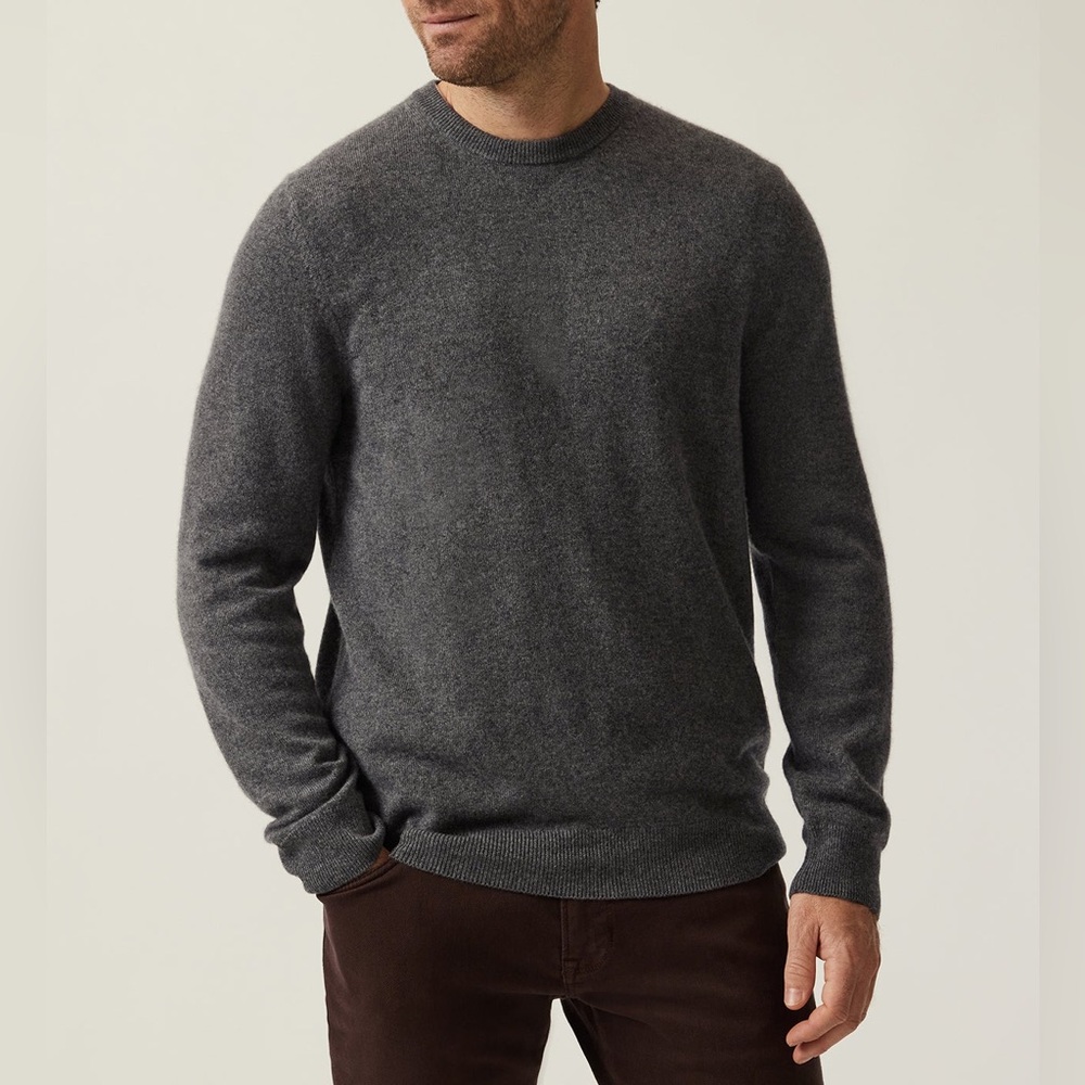 Nordstrom 100% Cashmere Crewneck Sweater Gray Sz M